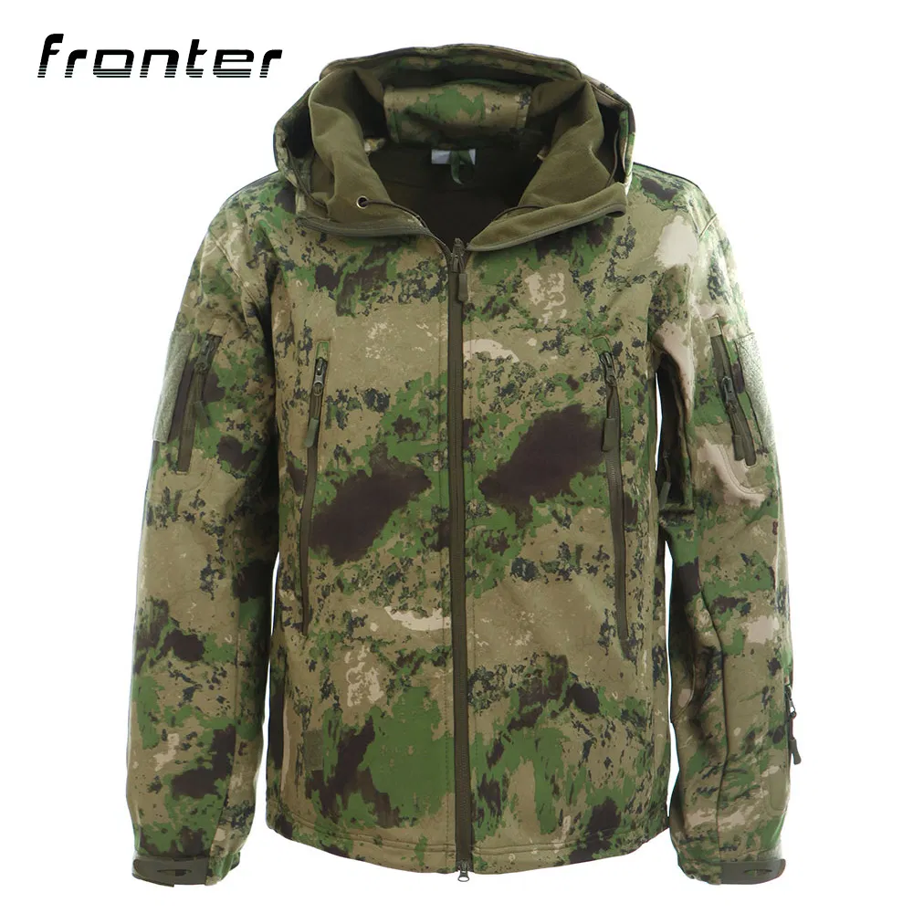 Chaqueta impermeable de caza al aire libre Softshell con forro polar Chaqueta de hombre