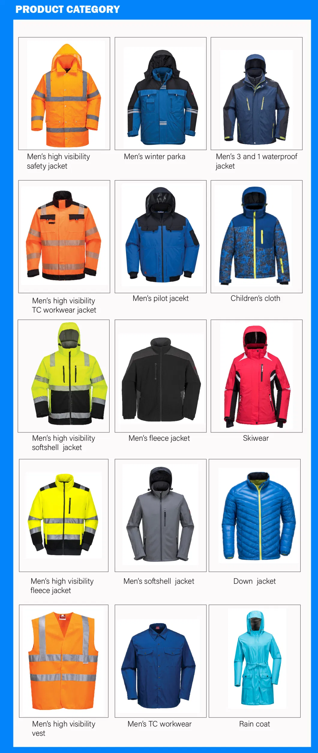 Waterproof Winter Workwear Jacket Safety Jacket Customized Outdoor Work Spring for Unisex Hi-VI Fluorescent Yellow