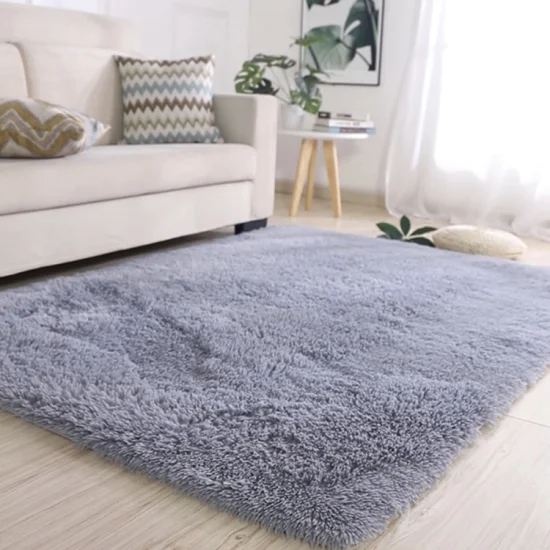 Alfombra peluda de lujo, alfombra peluda para el suelo, alfombra decorativa de terciopelo PV para el hogar, sala de estar, habitación de bebé, alfombra suave y peluda